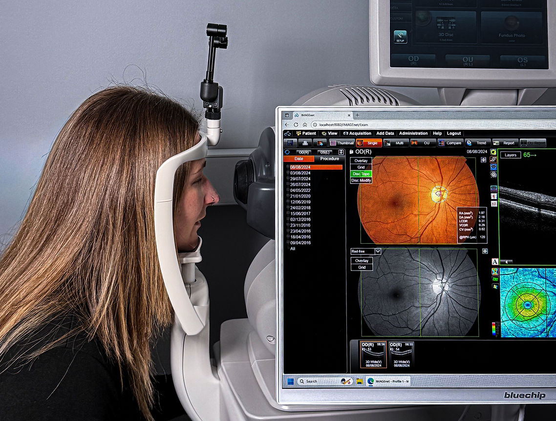 Eye examination in progress